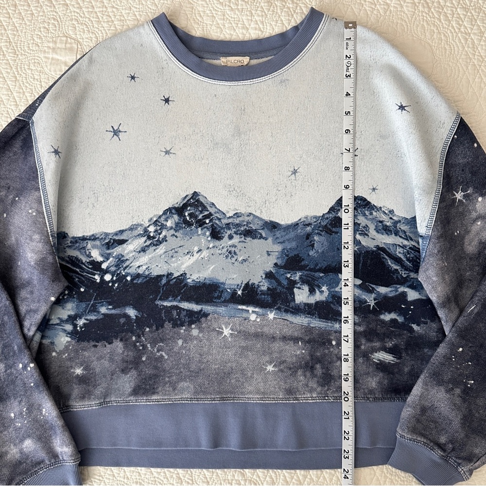 Pilcro Anthropologie Scenic Mountain Crew Neck Sweatshirt Women’s Small - Picture 6 of 12